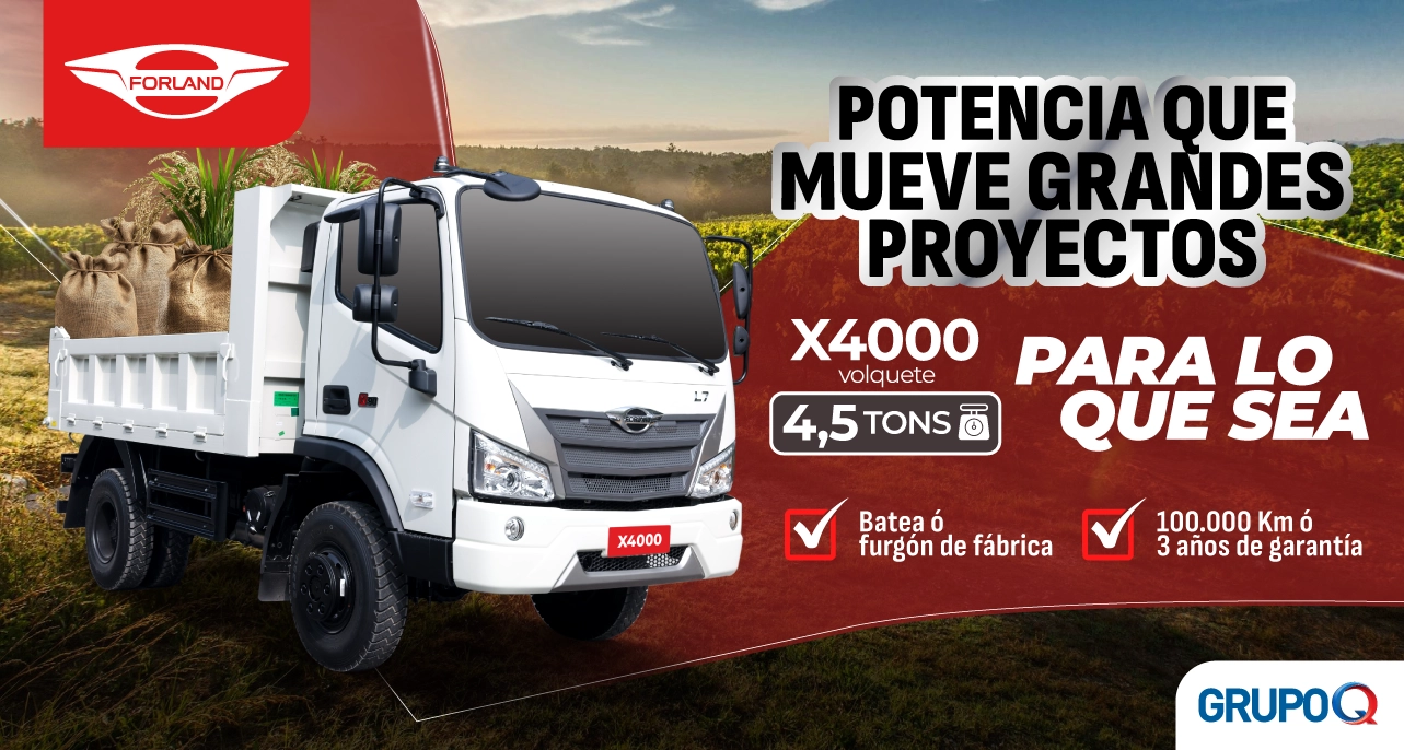 Forland X4000 VOLQUETE Costa Rica - Para lo que sea - Volquete incluida de fábrica - Tracción 4x4 - Garantía 5 años o 150000 km - Grupo Q