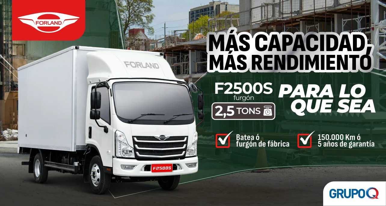 Forland F2500S FURGÓN Costa Rica - Para lo que sea - Capacidad de carga 2.5 TON - Furgón incluida de fábrica - Garantía 5 años o 150000 km - Grupo Q