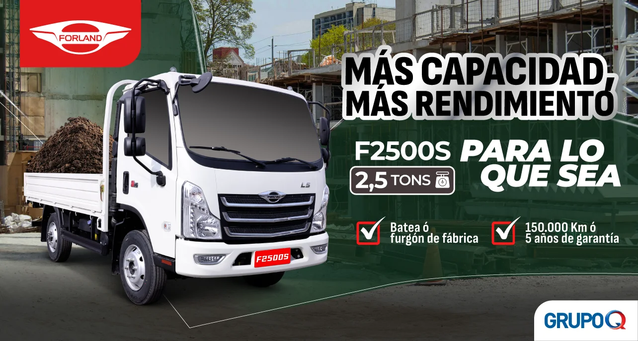 Forland F2500S Costa Rica - Para lo que sea - Capacidad de carga 2.5 TON - Batea incluida de fábrica - Garantía 5 años o 150000 km - Grupo Q
