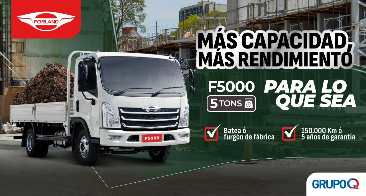 Forland F5000 Costa Rica - Para lo que sea - Capacidad de carga 5 TON - Batea incluida de fábrica - Garantía 5 años o 150000 km - Grupo Q
