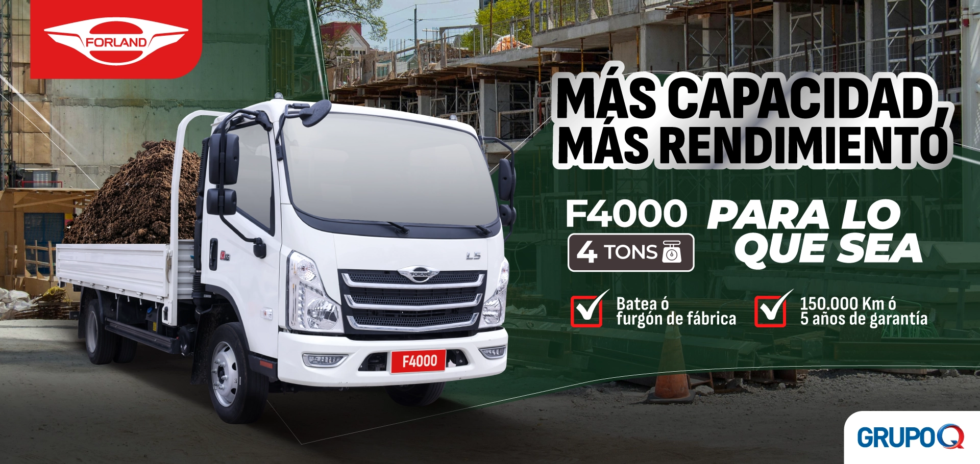 NUEVO Forland F4000 BATEA Costa Rica - Para lo que sea - Capacidad de carga 4 TON - Batea incluida de fábrica - Garantía 5 años o 150000 km - Grupo Q